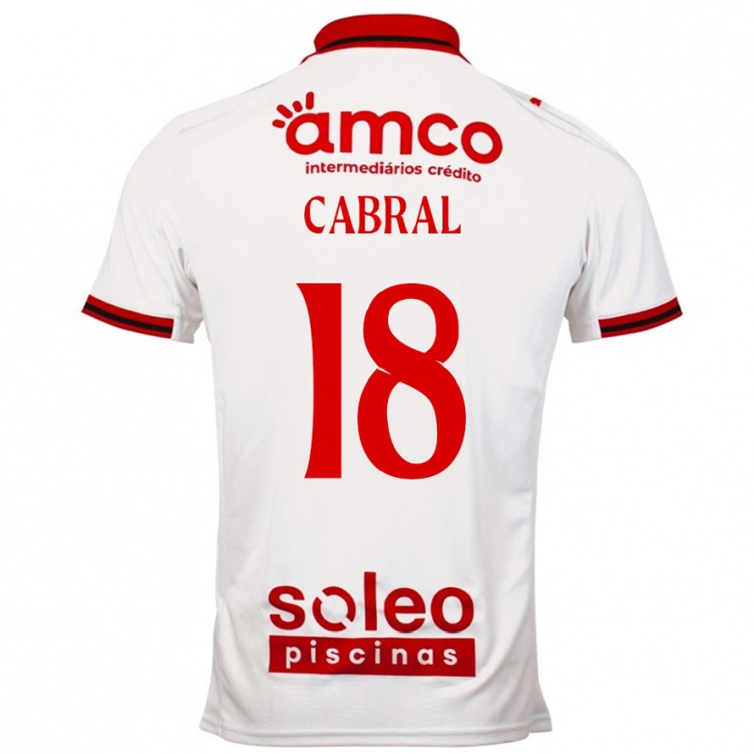 Danxen Hombre Camiseta Rafael Cabral #18 Blanco Rojo 2ª Equipación 2025/26 La Camisa