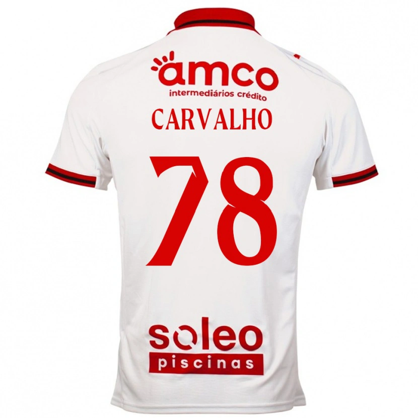 Danxen Hombre Camiseta João Carvalho #78 Blanco Rojo 2ª Equipación 2025/26 La Camisa