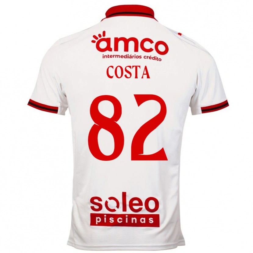 Danxen Hombre Camiseta Gui Costa #82 Blanco Rojo 2ª Equipación 2025/26 La Camisa