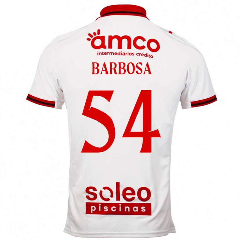 Danxen Hombre Camiseta Gui Barbosa #54 Blanco Rojo 2ª Equipación 2025/26 La Camisa