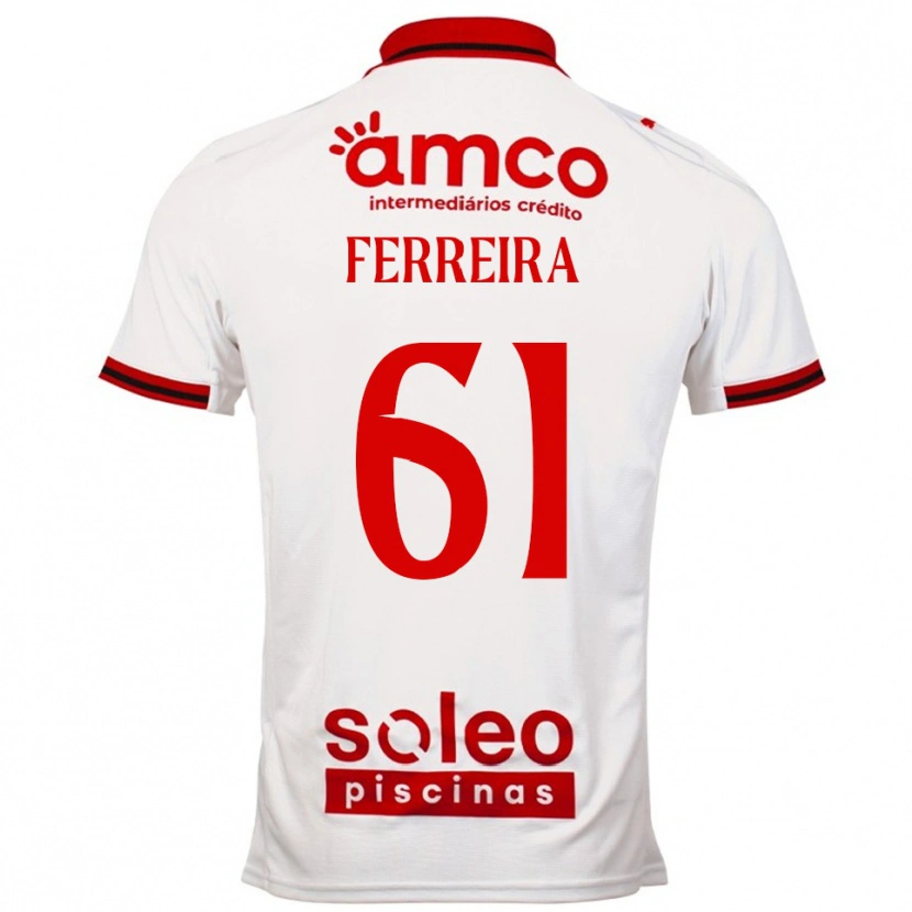 Danxen Hombre Camiseta Tiago Ferreira #61 Blanco Rojo 2ª Equipación 2025/26 La Camisa
