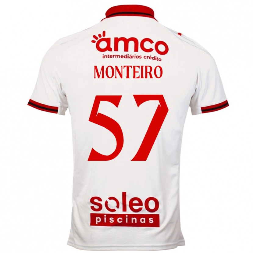 Danxen Hombre Camiseta Jordan Monteiro #57 Blanco Rojo 2ª Equipación 2025/26 La Camisa