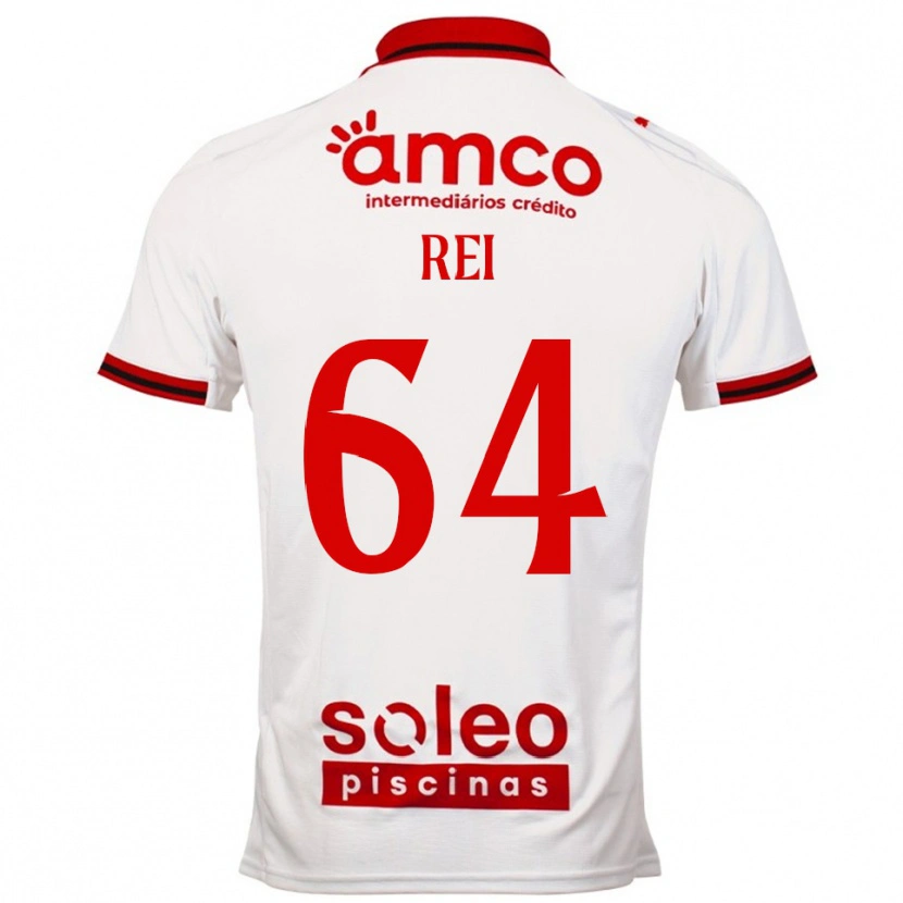 Danxen Hombre Camiseta Ricardo Rei #64 Blanco Rojo 2ª Equipación 2025/26 La Camisa