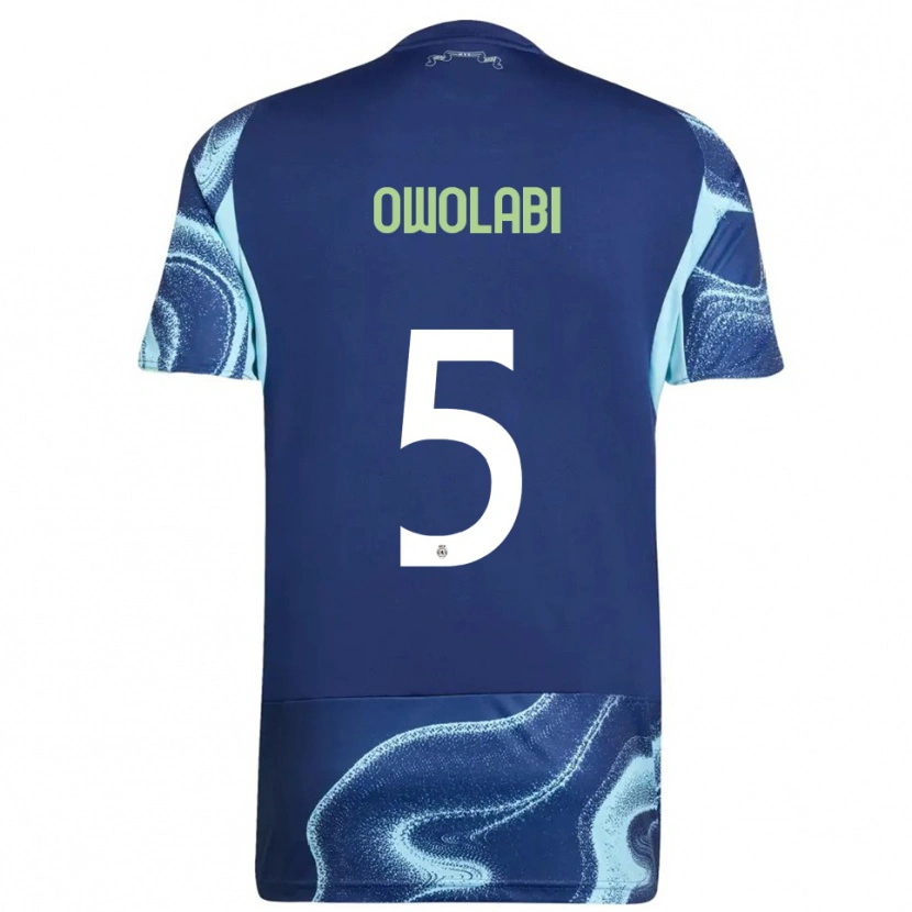Danxen Hombre Camiseta Eniola Owolabi #5 Marino Celeste 2ª Equipación 2025/26 La Camisa