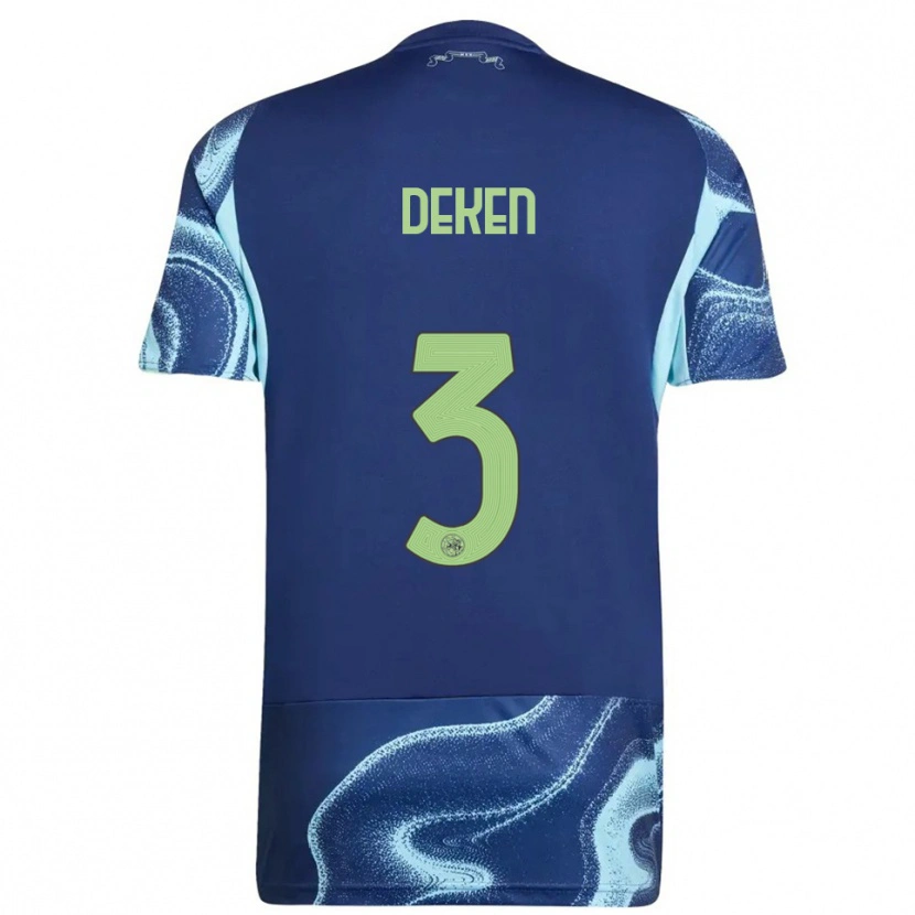 Danxen Hombre Camiseta Roy Deken #3 Marino Celeste 2ª Equipación 2025/26 La Camisa