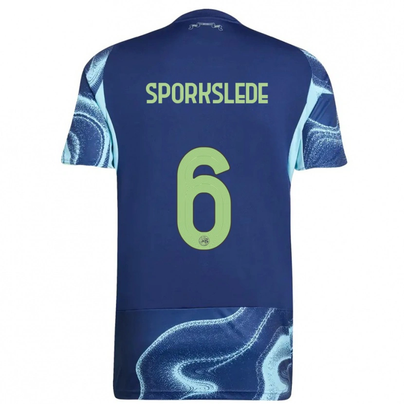Danxen Hombre Camiseta Fabian Sporkslede #6 Marino Celeste 2ª Equipación 2025/26 La Camisa