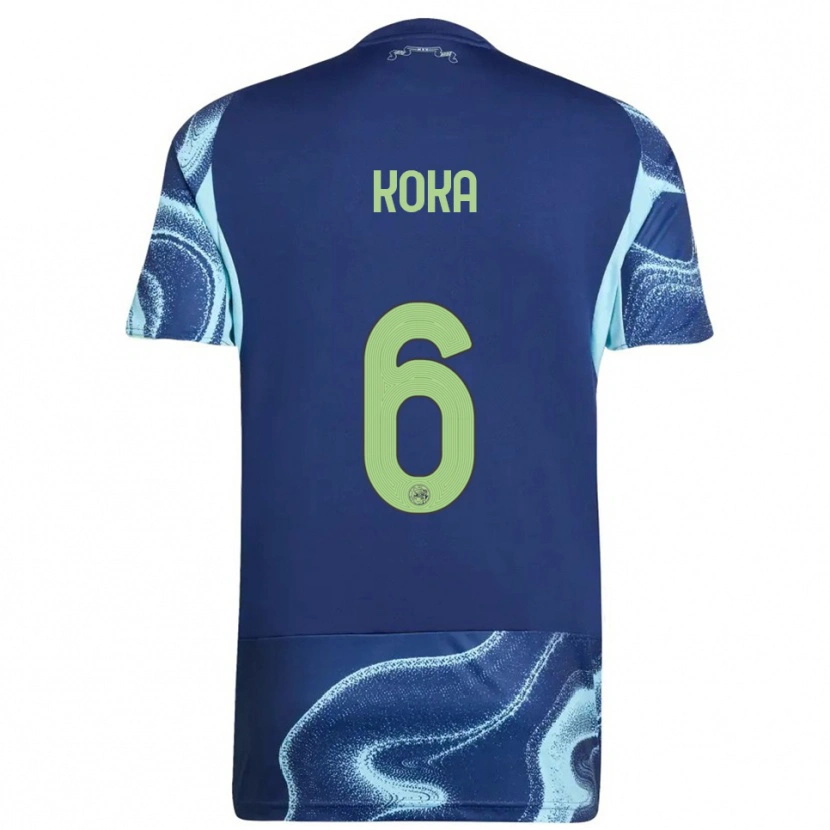 Danxen Hombre Camiseta Nnamdi Koka #6 Marino Celeste 2ª Equipación 2025/26 La Camisa
