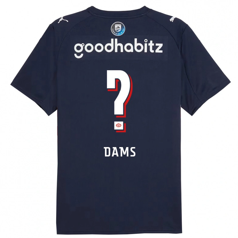 Danxen Hombre Camiseta Matteo Dams #0 Marino Blanco 2ª Equipación 2025/26 La Camisa