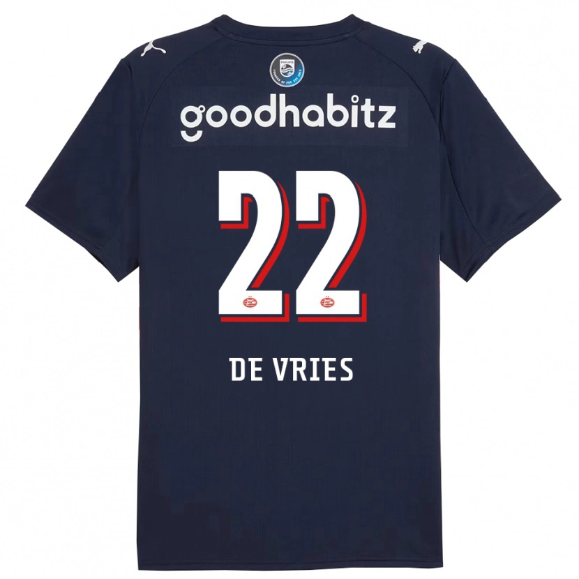 Danxen Hombre Camiseta Lyam De Vries #22 Marino Blanco 2ª Equipación 2025/26 La Camisa