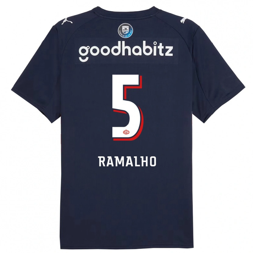 Danxen Hombre Camiseta Andre Ramalho #5 Marino Blanco 2ª Equipación 2025/26 La Camisa