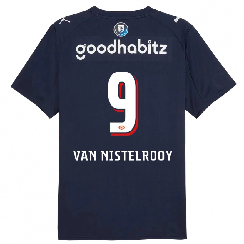 Danxen Hombre Camiseta Liam Van Nistelrooy #9 Marino Blanco 2ª Equipación 2025/26 La Camisa