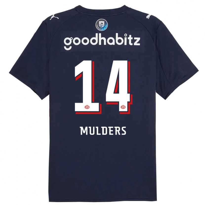 Danxen Hombre Camiseta Boet Mulders #14 Marino Blanco 2ª Equipación 2025/26 La Camisa