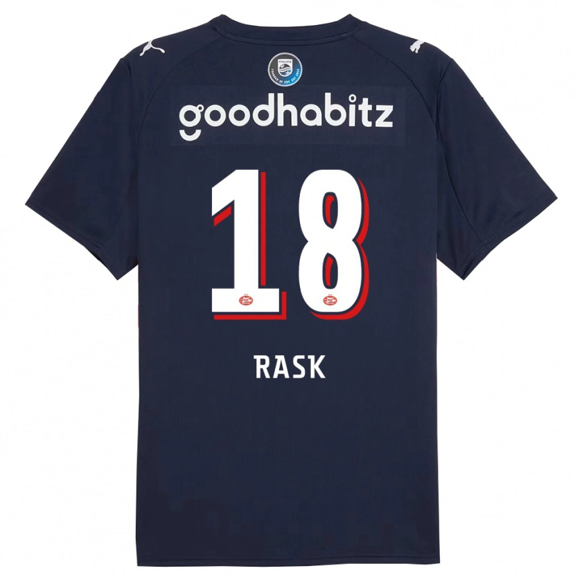 Danxen Hombre Camiseta Caroline Rask #18 Marino Blanco 2ª Equipación 2025/26 La Camisa