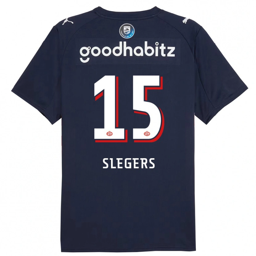 Danxen Hombre Camiseta Kor Slegers #15 Marino Blanco 2ª Equipación 2025/26 La Camisa