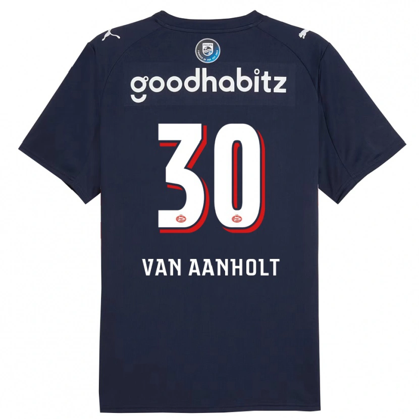 Danxen Hombre Camiseta Patrick Van Aanholt #30 Marino Blanco 2ª Equipación 2025/26 La Camisa