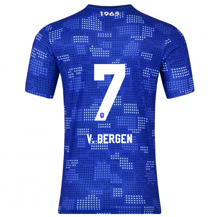 Danxen Hombre Camiseta Mitchell Van Bergen #7 Azul Celeste 2ª Equipación 2025/26 La Camisa