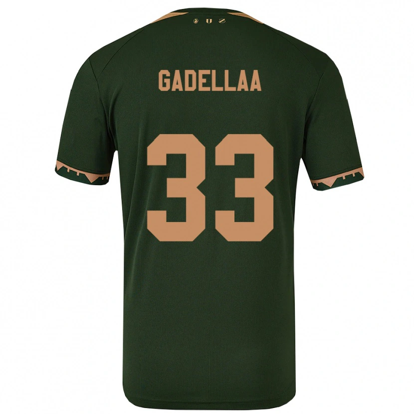 Danxen Hombre Camiseta Kevin Gadellaa #33 Verde Oro 2ª Equipación 2025/26 La Camisa