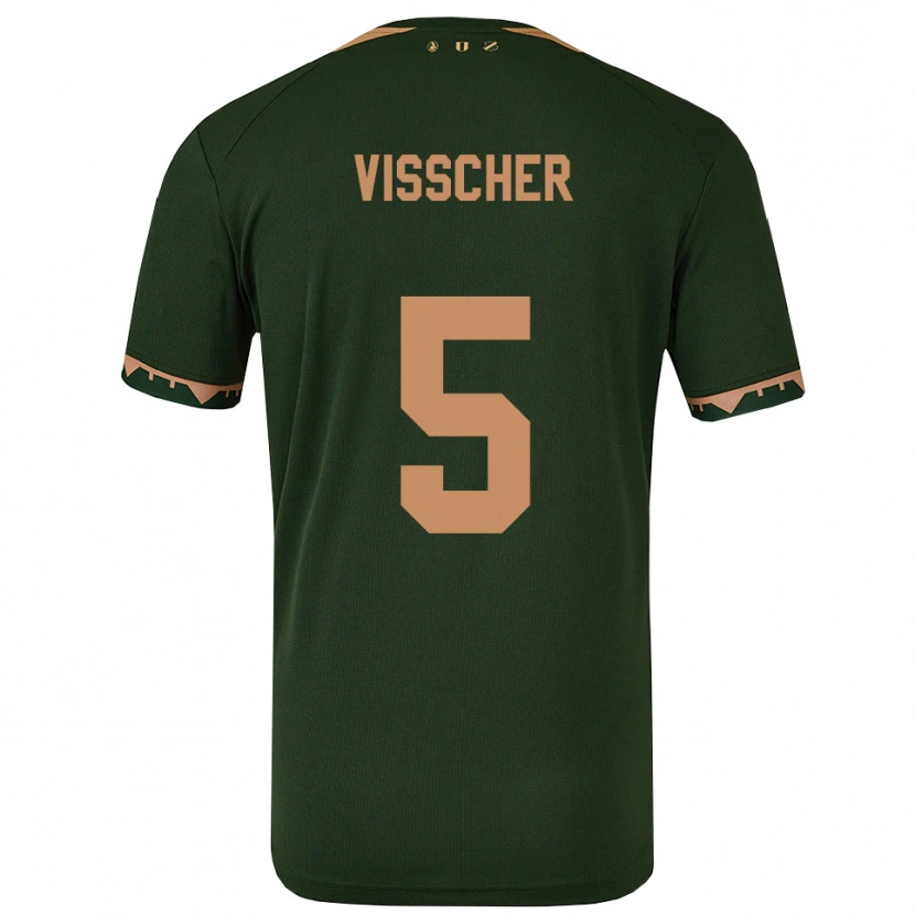 Danxen Hombre Camiseta Amber Visscher #5 Verde Oro 2ª Equipación 2025/26 La Camisa