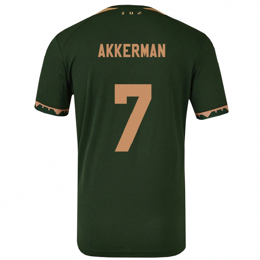 Danxen Hombre Camiseta Mees Akkerman #7 Verde Oro 2ª Equipación 2025/26 La Camisa