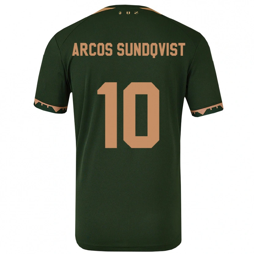 Danxen Hombre Camiseta Gustav Arcos Sundqvist #10 Verde Oro 2ª Equipación 2025/26 La Camisa