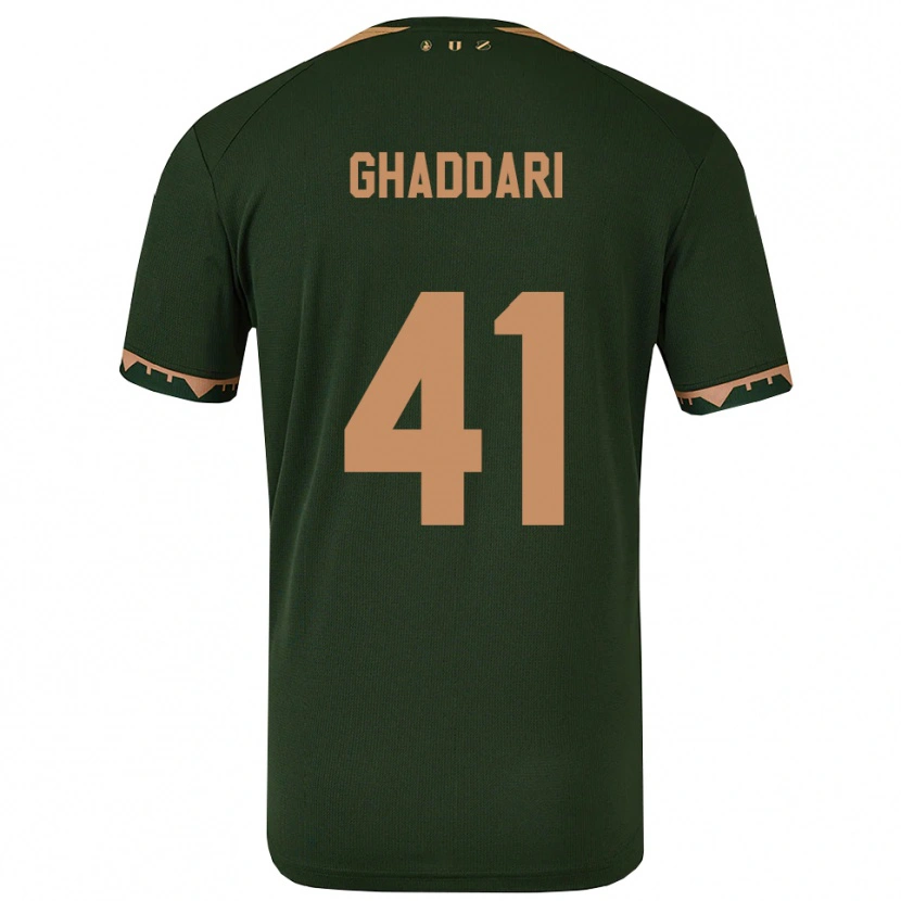Danxen Hombre Camiseta Massien Ghaddari #41 Verde Oro 2ª Equipación 2025/26 La Camisa