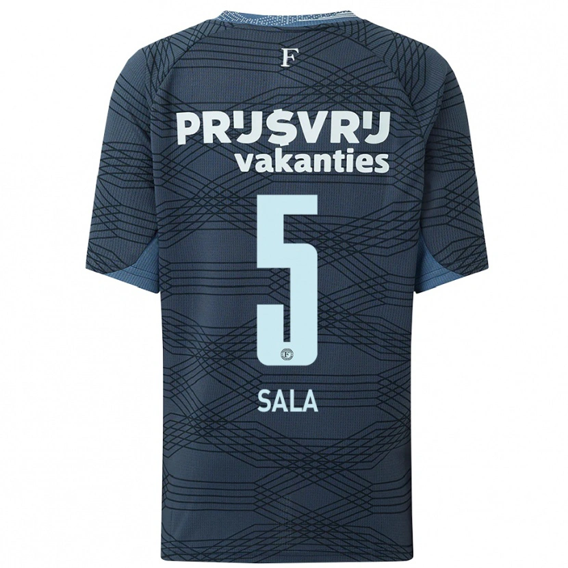 Danxen Hombre Camiseta Nicolas Sala #5 Negro Gris 2ª Equipación 2025/26 La Camisa