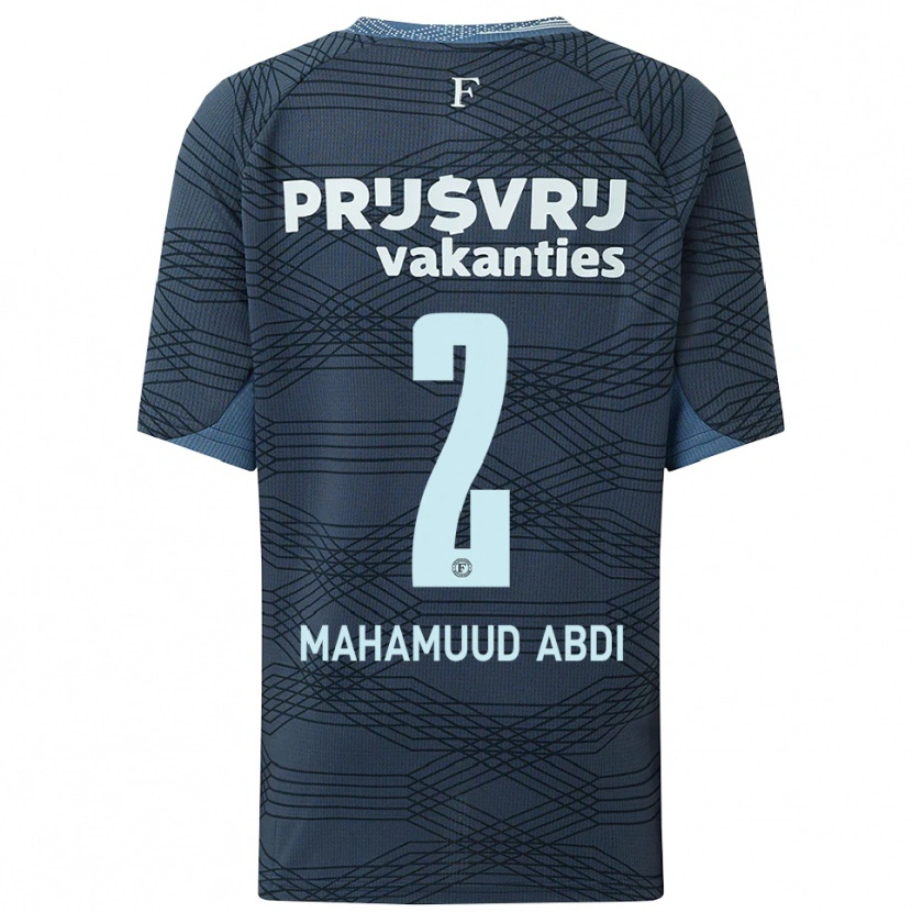 Danxen Hombre Camiseta Nuuradiin Mahamuud Abdi #2 Negro Gris 2ª Equipación 2025/26 La Camisa