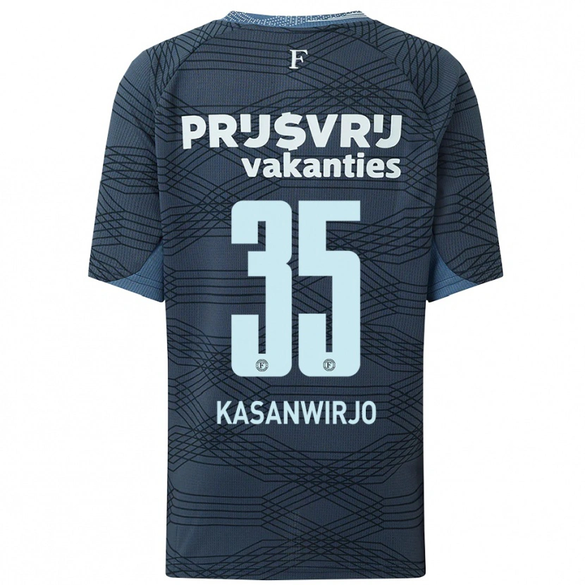Danxen Hombre Camiseta Neraysho Kasanwirjo #35 Negro Gris 2ª Equipación 2025/26 La Camisa