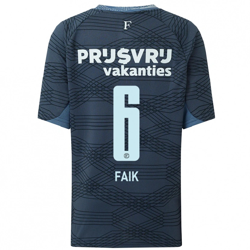Danxen Hombre Camiseta Ibrahim Faik #6 Negro Gris 2ª Equipación 2025/26 La Camisa