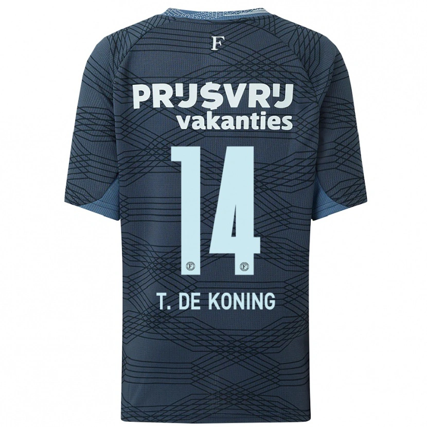 Danxen Hombre Camiseta Tim De Koning #14 Negro Gris 2ª Equipación 2025/26 La Camisa
