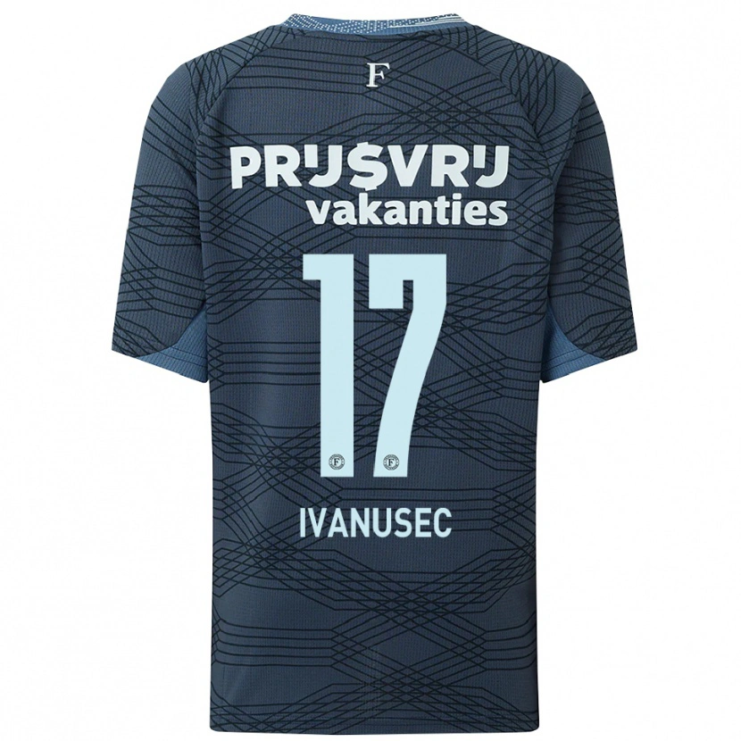 Danxen Hombre Camiseta Luka Ivanusec #17 Negro Gris 2ª Equipación 2025/26 La Camisa