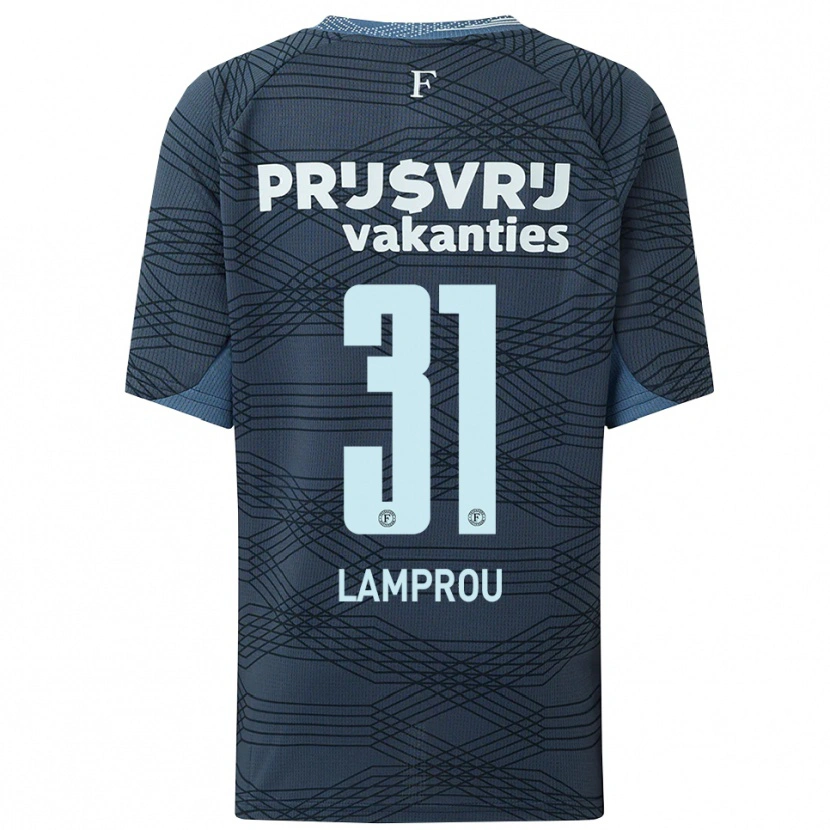 Danxen Hombre Camiseta Kostas Lamprou #31 Negro Gris 2ª Equipación 2025/26 La Camisa