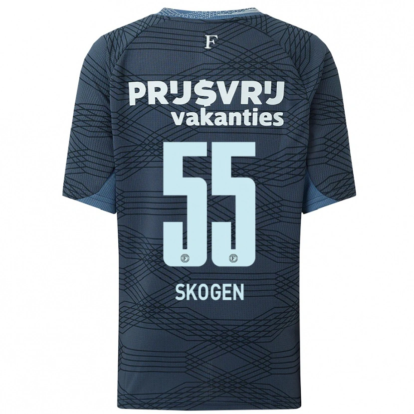 Danxen Hombre Camiseta Sondre Skogen #55 Negro Gris 2ª Equipación 2025/26 La Camisa
