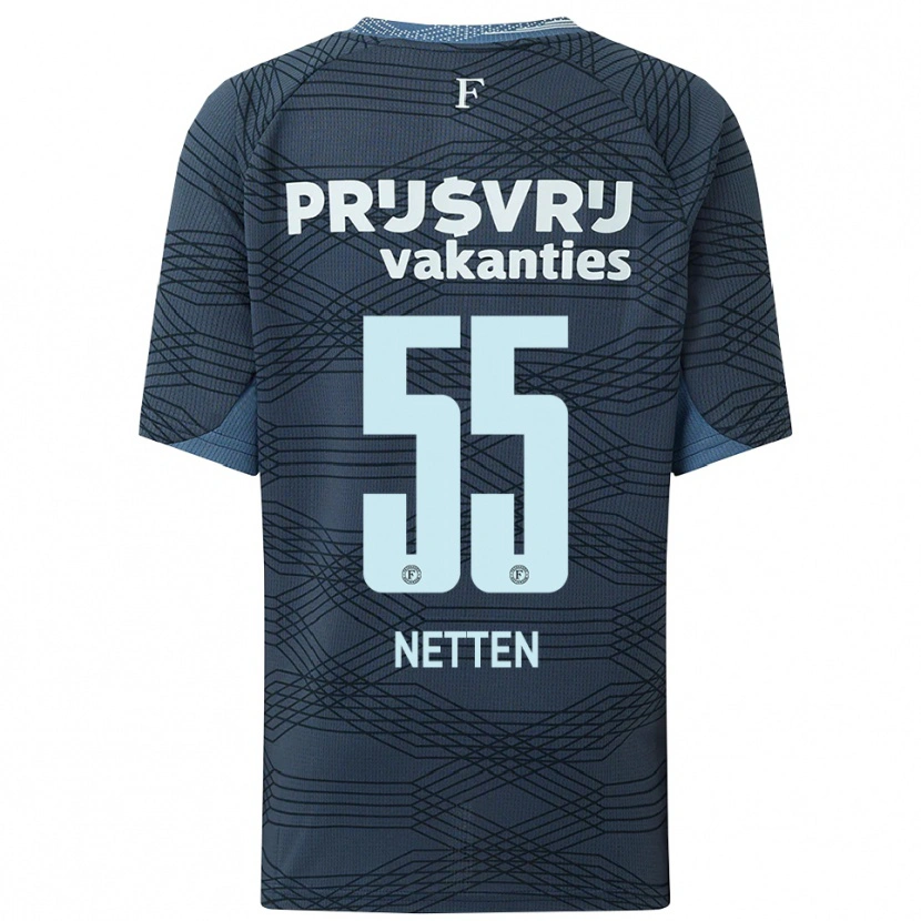 Danxen Hombre Camiseta Luc Netten #55 Negro Gris 2ª Equipación 2025/26 La Camisa