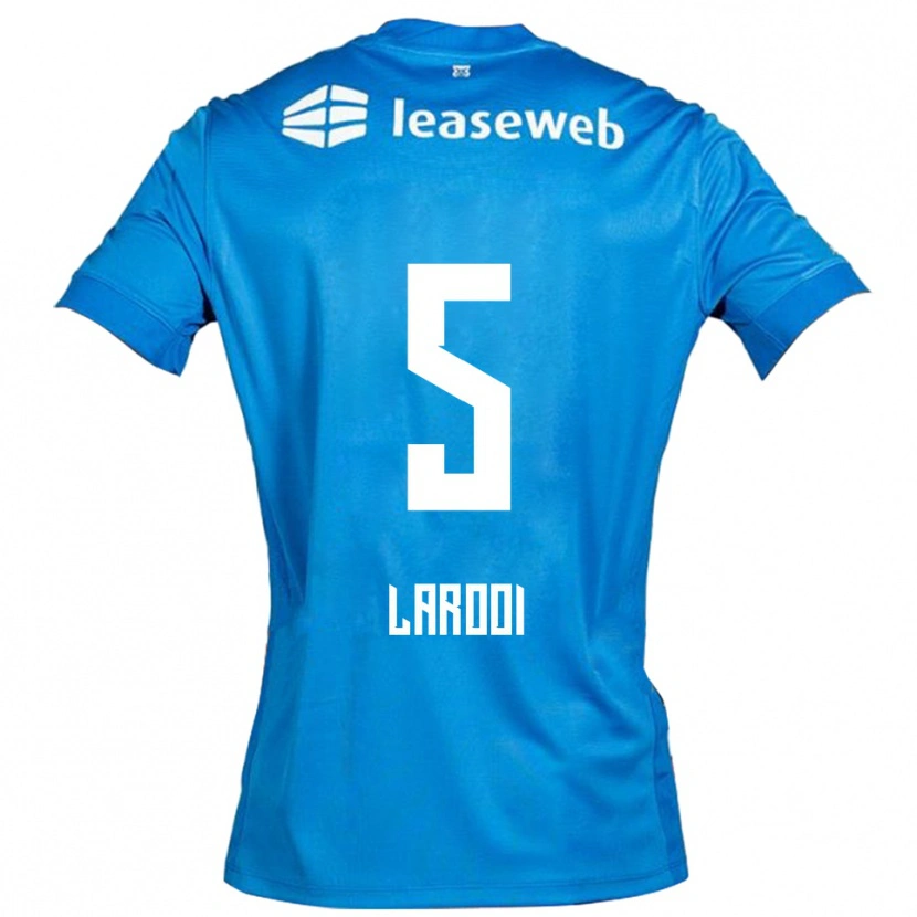 Danxen Hombre Camiseta Finn Larooi #5 Azul Blanco 2ª Equipación 2025/26 La Camisa