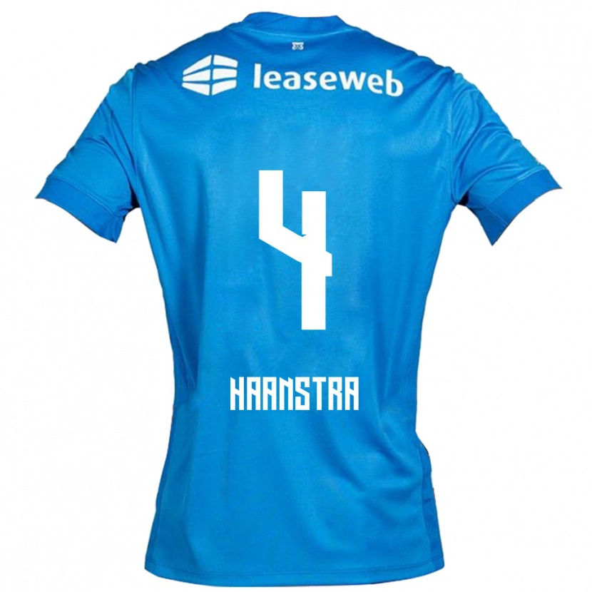 Danxen Hombre Camiseta Jeen Haanstra #4 Azul Blanco 2ª Equipación 2025/26 La Camisa
