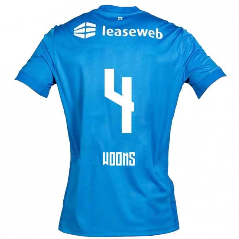 Danxen Hombre Camiseta Karlijn Woons #4 Azul Blanco 2ª Equipación 2025/26 La Camisa