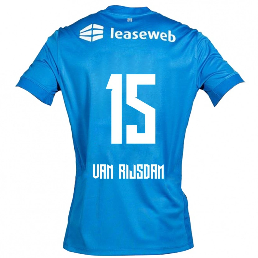 Danxen Hombre Camiseta Julian Van Rijsdam #15 Azul Blanco 2ª Equipación 2025/26 La Camisa