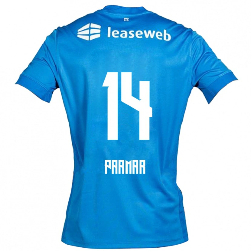 Danxen Hombre Camiseta Aryan Parmar #14 Azul Blanco 2ª Equipación 2025/26 La Camisa
