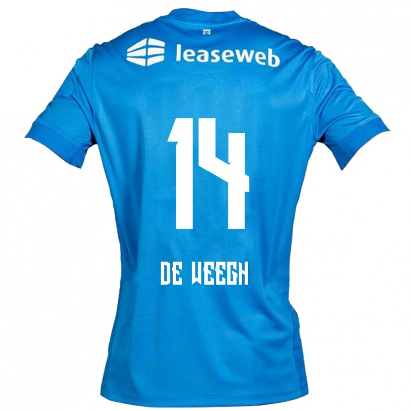 Danxen Hombre Camiseta Bo Op De Weegh #14 Azul Blanco 2ª Equipación 2025/26 La Camisa