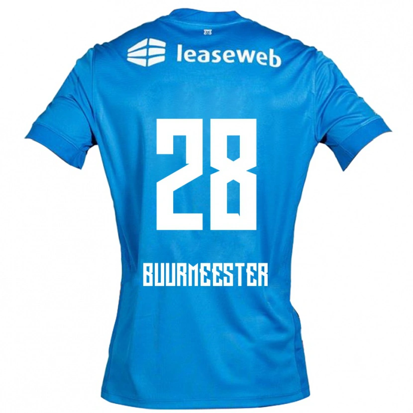 Danxen Hombre Camiseta Zico Buurmeester #28 Azul Blanco 2ª Equipación 2025/26 La Camisa