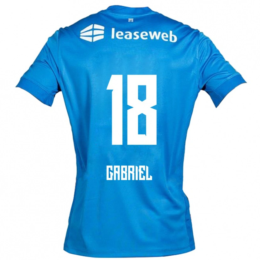 Danxen Hombre Camiseta Gabriel Jongens #18 Azul Blanco 2ª Equipación 2025/26 La Camisa