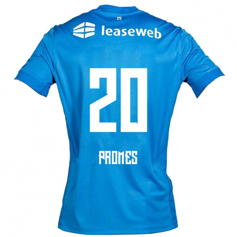 Danxen Hombre Camiseta Valentino Promes #20 Azul Blanco 2ª Equipación 2025/26 La Camisa