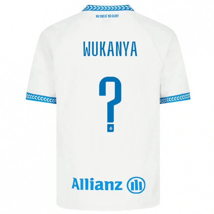 Danxen Hombre Camiseta Stéphane Wukanya #0 Azul Blanco 2ª Equipación 2025/26 La Camisa