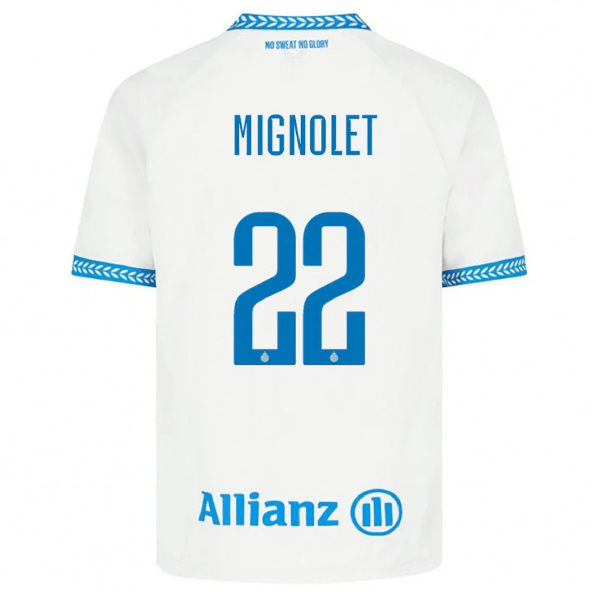 Danxen Hombre Camiseta Simon Mignolet #22 Azul Blanco 2ª Equipación 2025/26 La Camisa