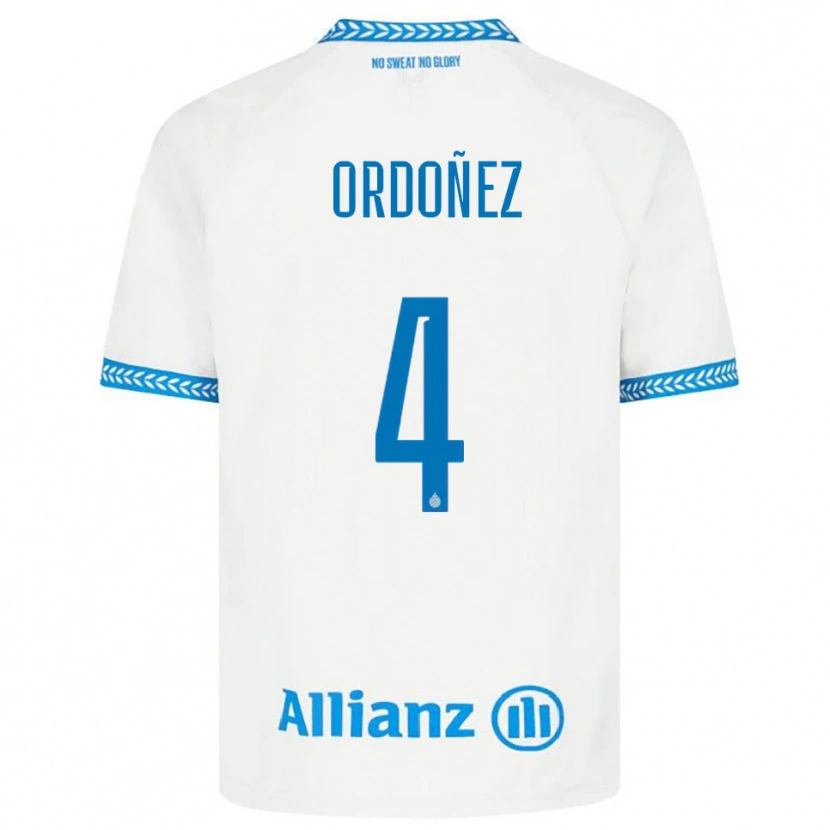 Danxen Hombre Camiseta Joel Ordóñez #4 Azul Blanco 2ª Equipación 2025/26 La Camisa