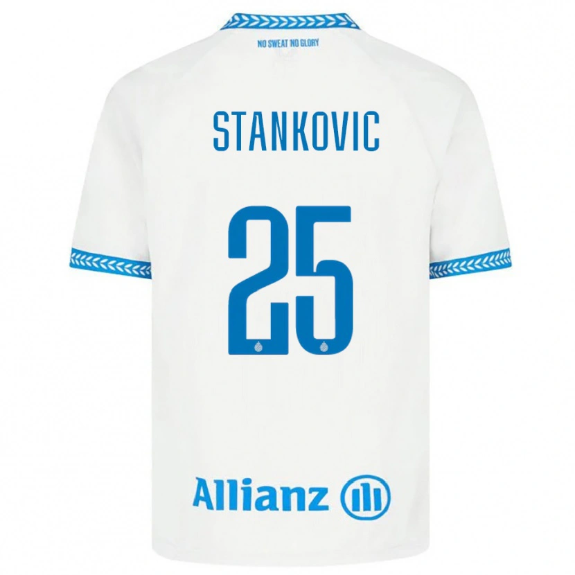 Danxen Hombre Camiseta Aleksandar Stanković #25 Azul Blanco 2ª Equipación 2025/26 La Camisa