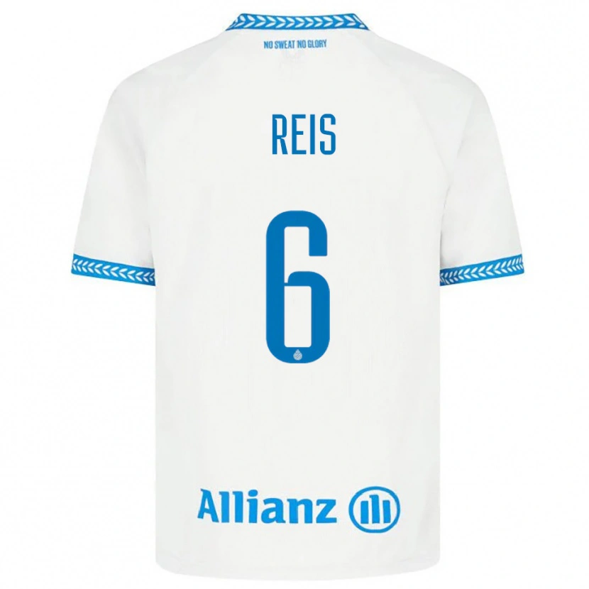 Danxen Hombre Camiseta Ludovit Reis #6 Azul Blanco 2ª Equipación 2025/26 La Camisa