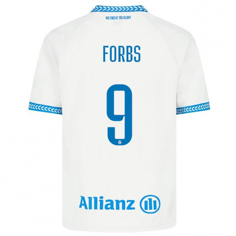 Danxen Hombre Camiseta Carlos Forbs #9 Azul Blanco 2ª Equipación 2025/26 La Camisa