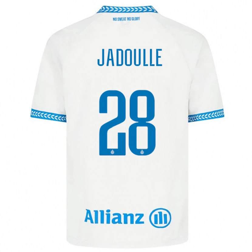 Danxen Hombre Camiseta Romane Jadoulle #28 Azul Blanco 2ª Equipación 2025/26 La Camisa